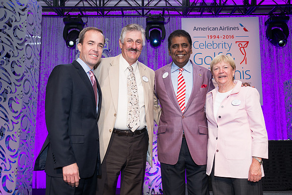 Rollie Fingers and Vijay Amritraj (center), Jane Blalock